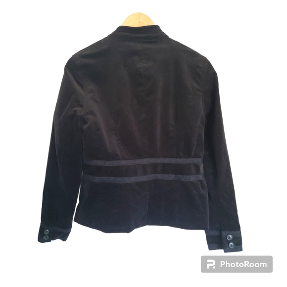 ☕ Willi Smith Black Corduroy Jacket With Lace Accents Size 6 - Picture 2 of 10